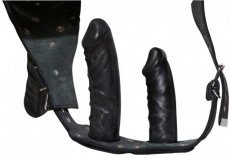 L/XL Leather String with 3 Dildos