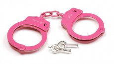 UZI handcuff with chain in pink UZI handcuff with chain in pink